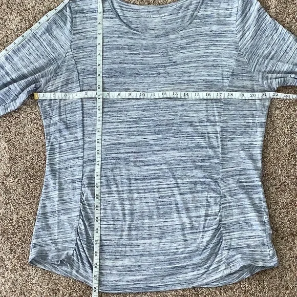 Liz Claiborne Weekend blue/white stripe scoop neck, 3/4 sleeve top Size XL - Picture 6 of 10